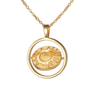 Medallion "Element of Fire" with rhodolite - gilding